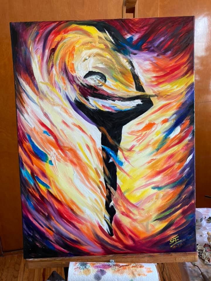 Danza de Fuego — óleo sobre lienzo por Susy