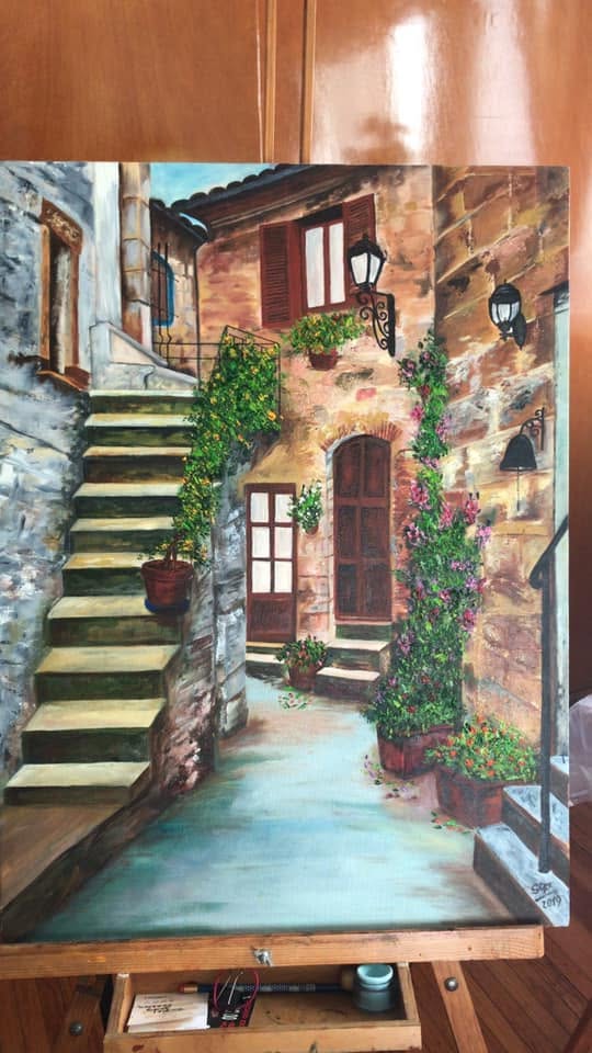 Paseo por Toscana — óleo sobre lienzo por Susy