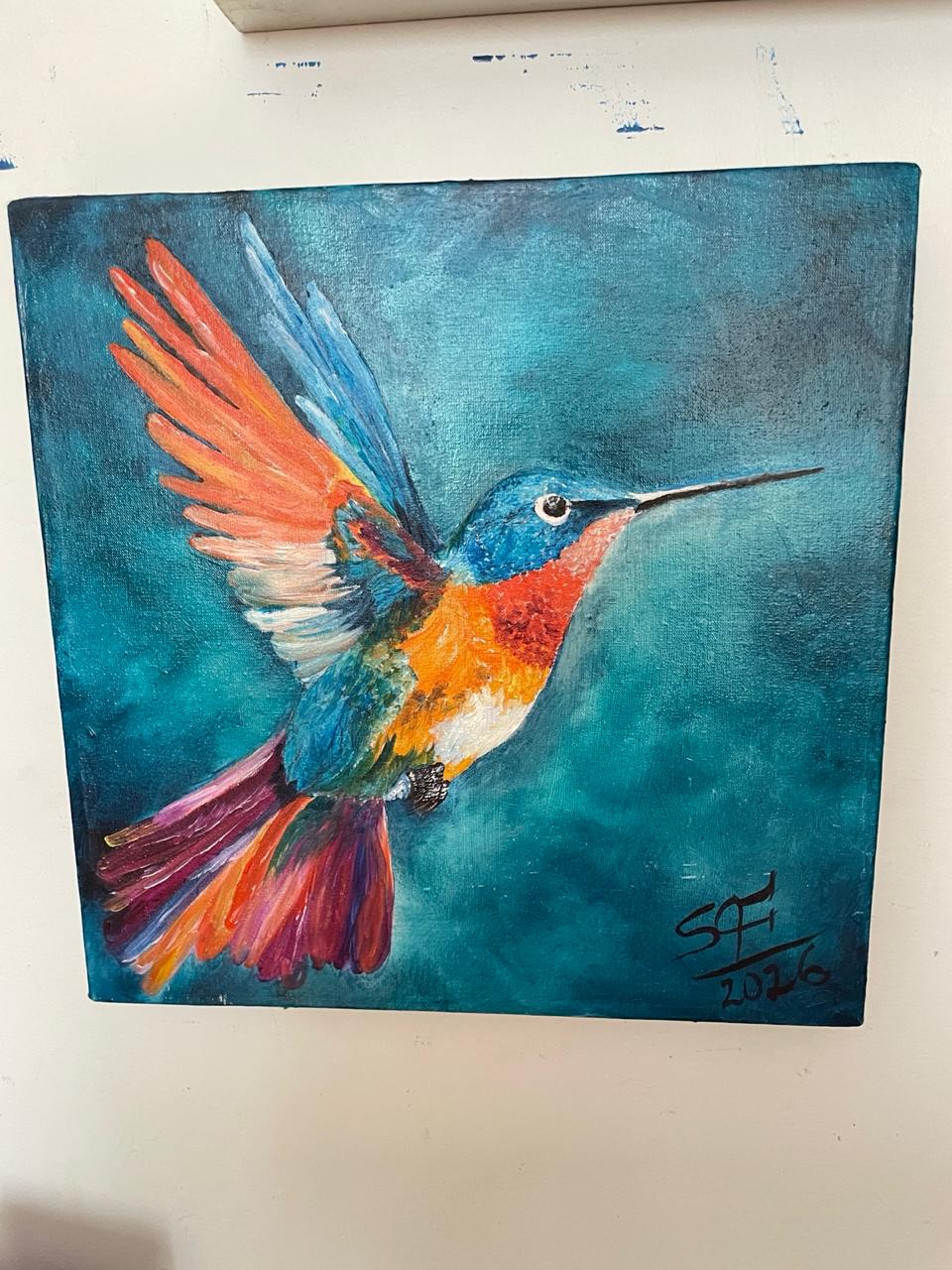 Vuelo de Colibrí — óleo sobre lienzo por Susy