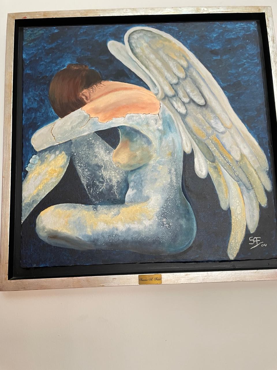 Ángel en Penumbra — óleo sobre lienzo por Susy