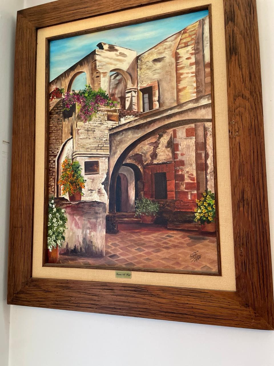 Fachada de Cantera y Flores — óleo sobre lienzo por Susy