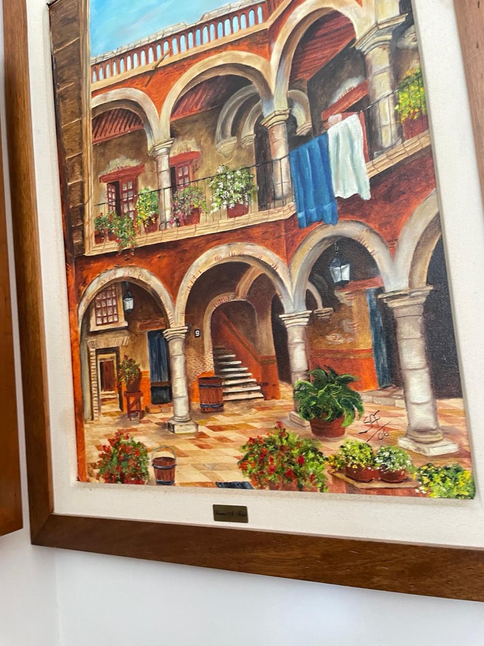Patio Interior Colonial — óleo sobre lienzo por Susy