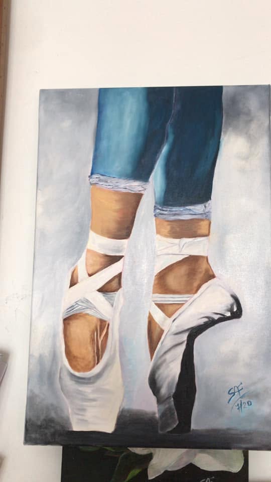Zapatillas de Ballet — óleo sobre lienzo por Susy